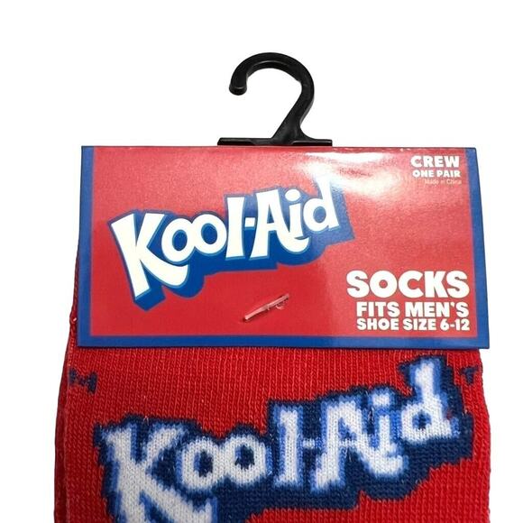 Odd Sox Unisex Kool Aid Man Oh Yeah Novelty Crew Socks Retro 80s 90s Red Blue - Picture 2 of 8